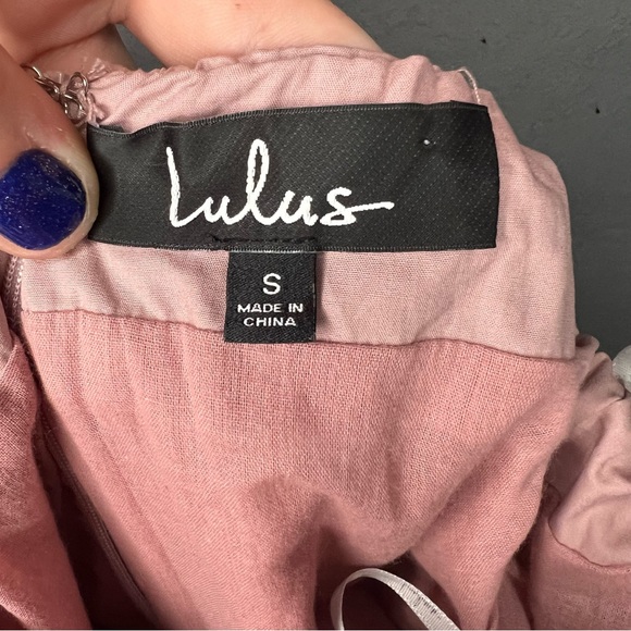 NEW Lulus Feel the Love Mauve Off the Shoulder Puff Sleeve Midi Dress S - Picture 10 of 12